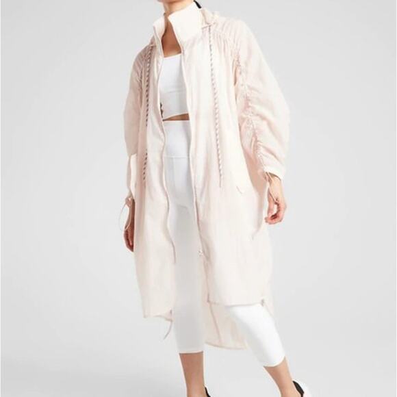 Athleta Canopy Parachute Jacket Long Pink Size Small NWT - Picture 9 of 11